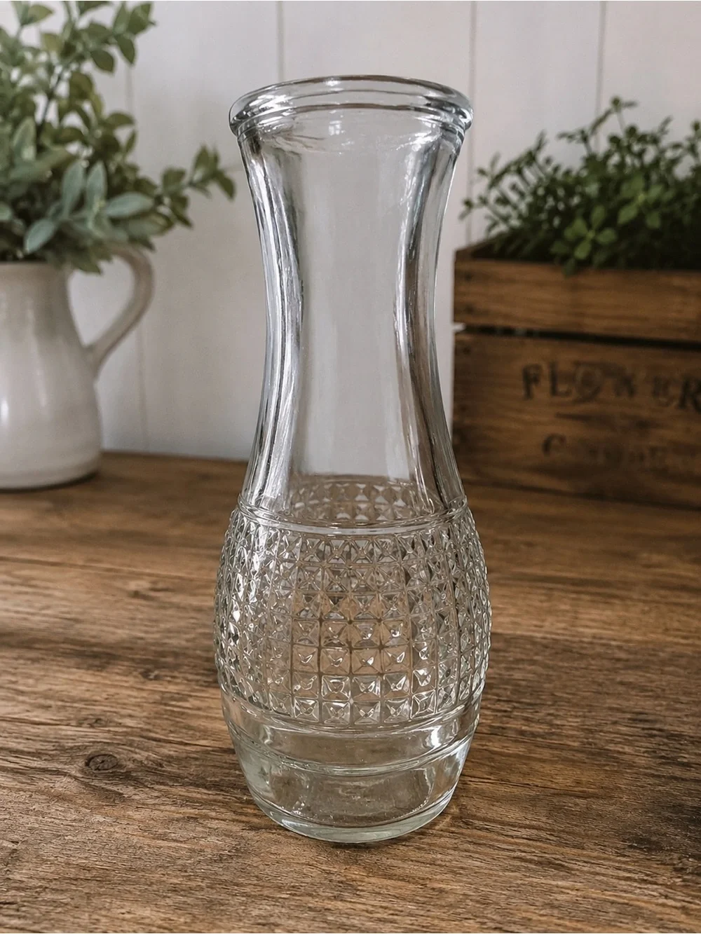 Vintage Good Seasons Glass Salad Dressing Cruet Bottle Carafe 7.5” Textured
